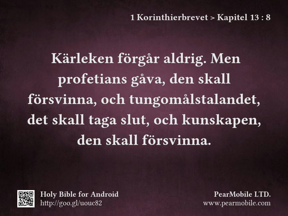 1 Korinthierbrevet, Kapitel 13:8